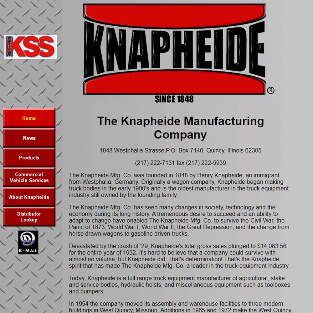 Knapheide.com 2001 Homepage