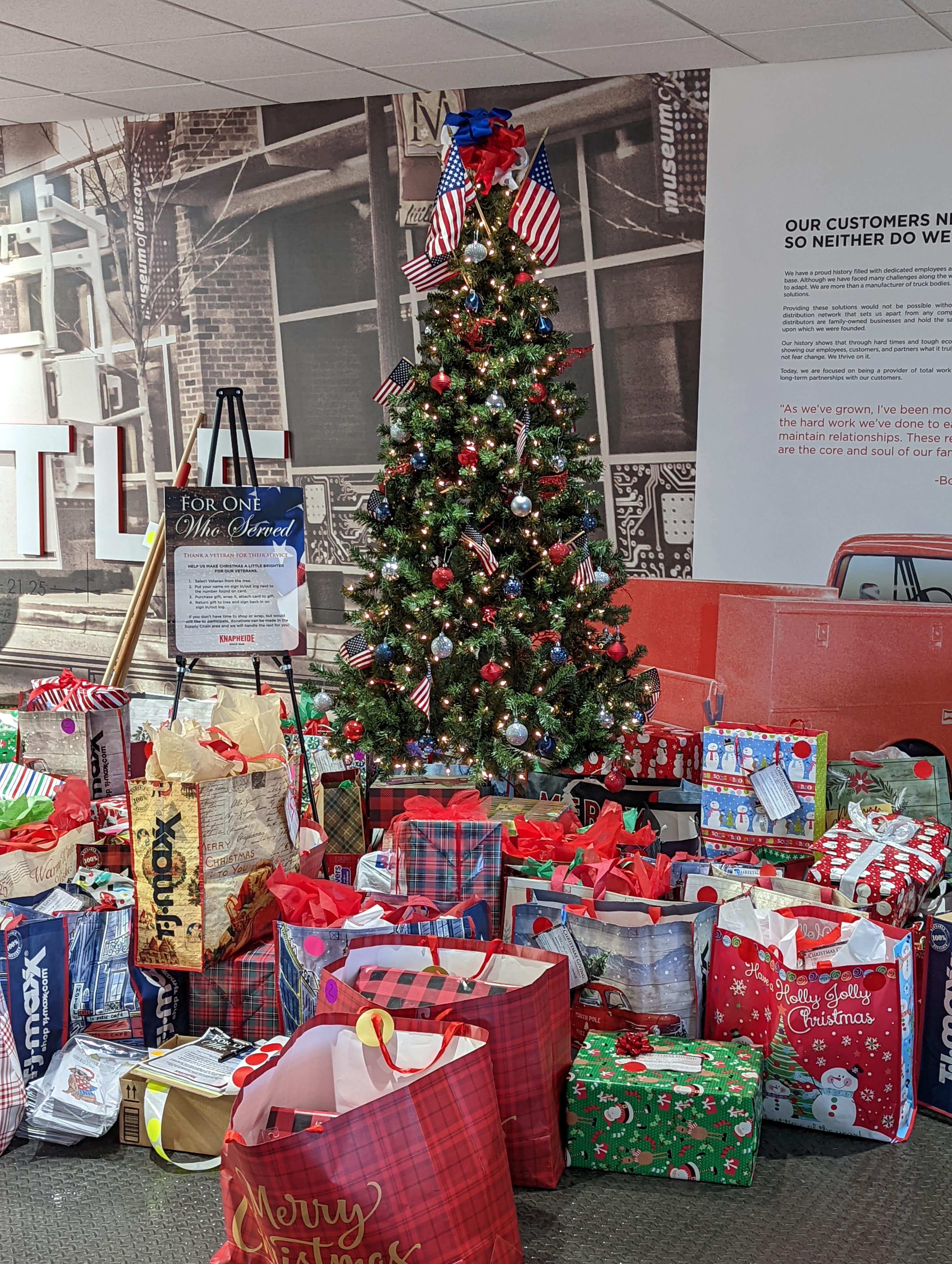 holiday gifts from knapheide employees for local veterans