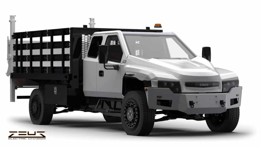 zeus electric chassis with knapheide stake body
