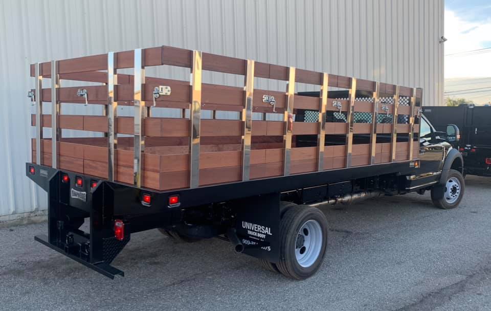 platform truck body with wood sides