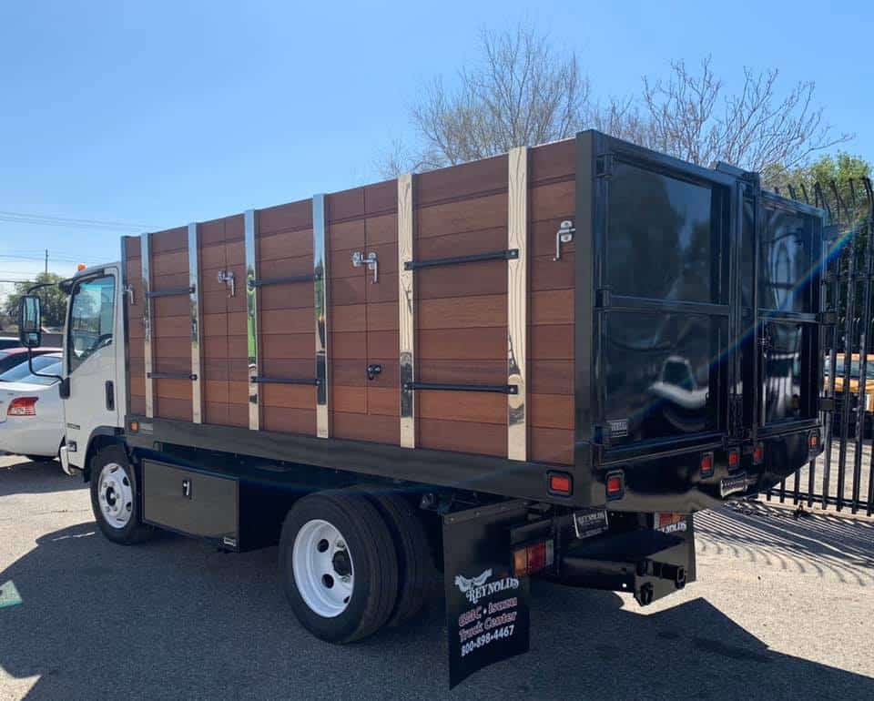 platform truck body with wood sides