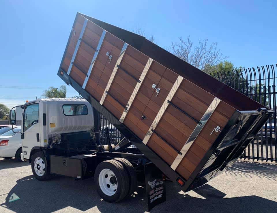platform truck body with wood sides