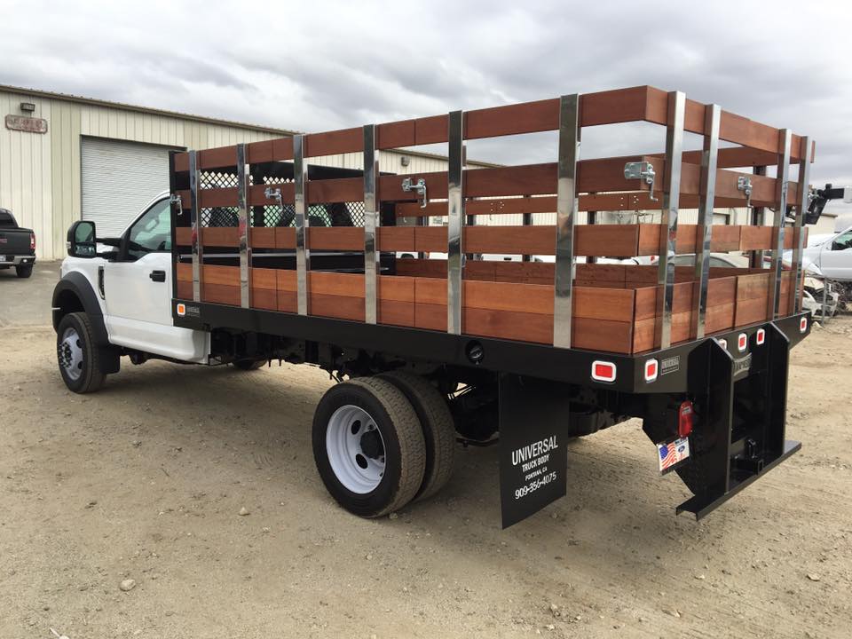 platform truck body with wood sides