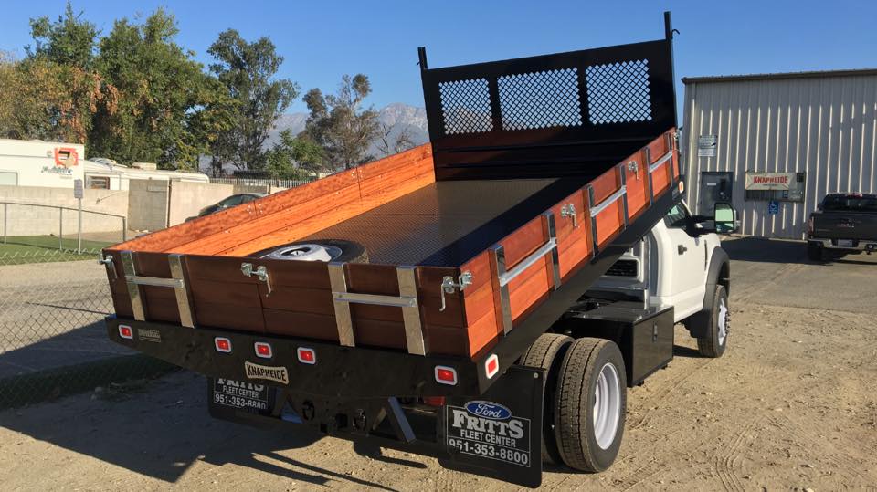 platform truck body with wood sides