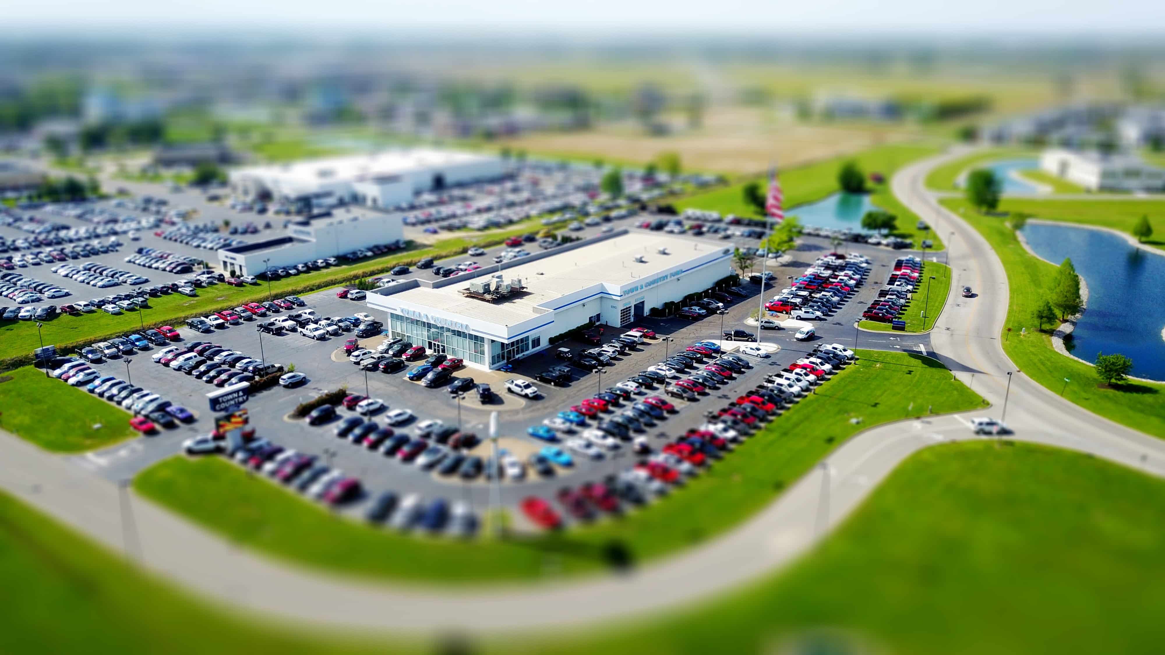 dealership aerial view