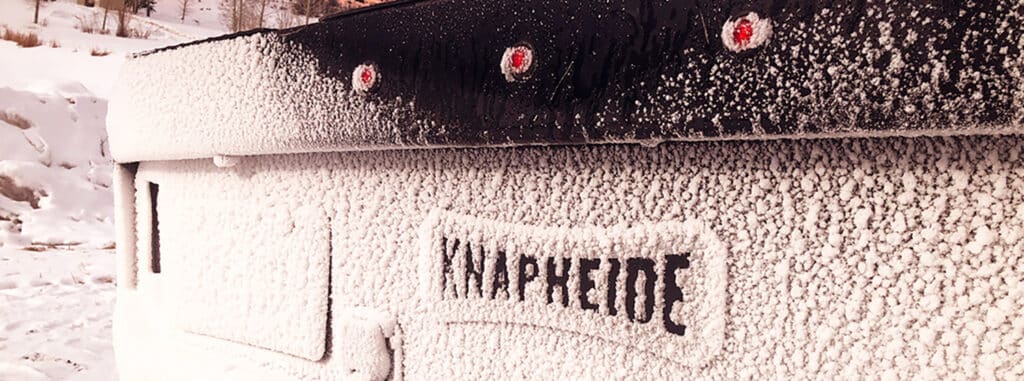 snow accumulating on knapheide body