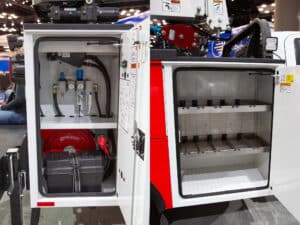 Aluminum KMS16 Mechanic Service Truck NTEA Work Truck Show 2025 Crane Compartment And Shelving