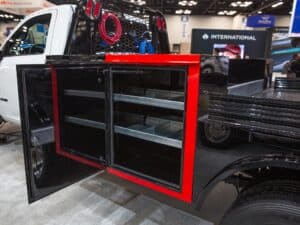 Steel Pgte Gooseneck Truck Ntea Work Truck Week 2025 Open Compartments