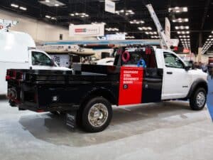 Steel Pgte Gooseneck Truck Ntea Work Truck Week 2025 Rear Curbside View