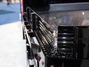 Steel Pgte Gooseneck Truck Ntea Work Truck Week 2025 Stake Sides And Rub Rail