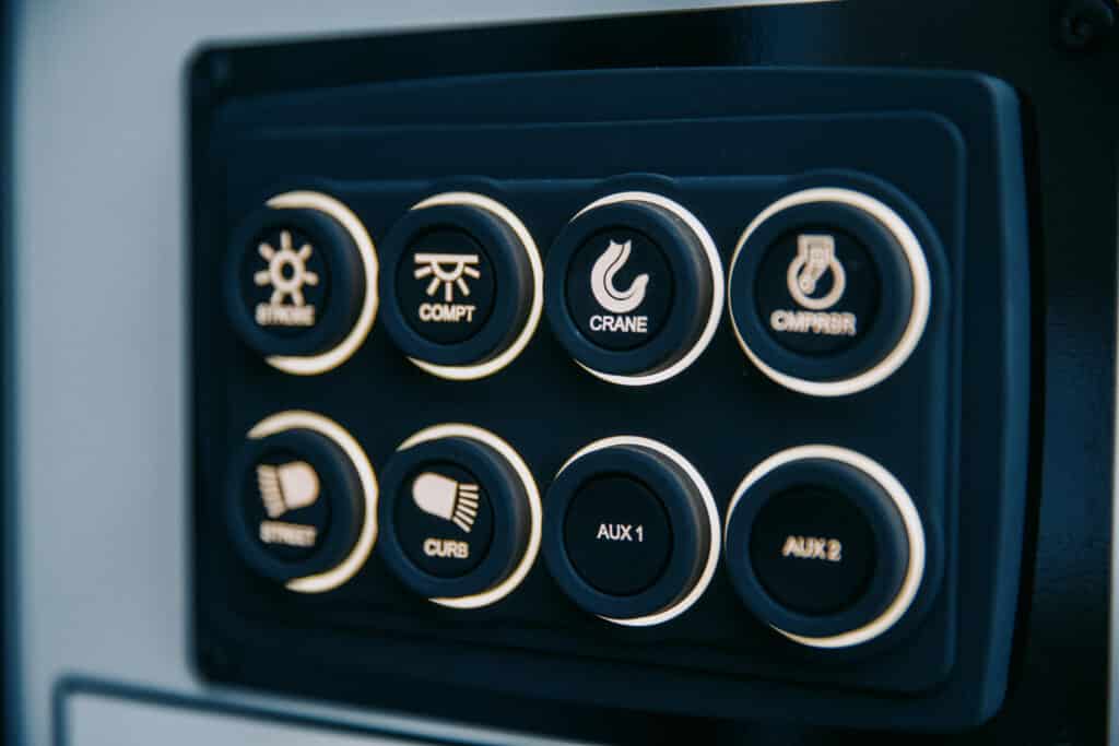 Knapheide Mechanics Truck Equipment Control Panel In Crane Compartment