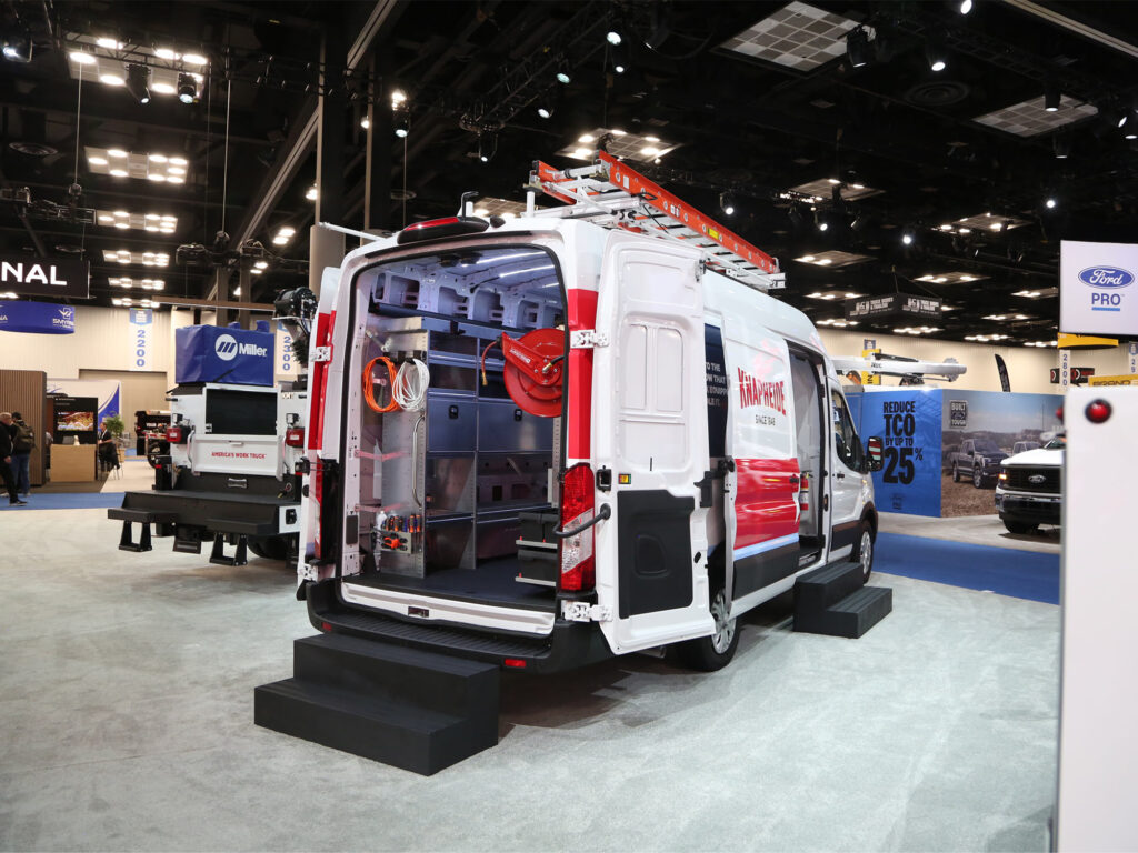 ford transit KVE exterior rear curbside view panned out