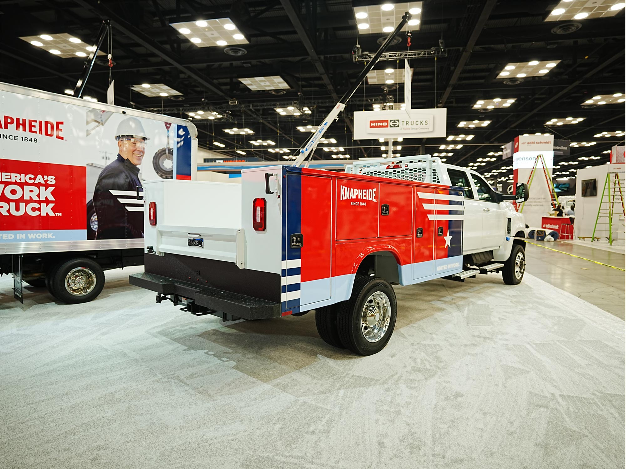 international cv aluminum service truck rear curbside view