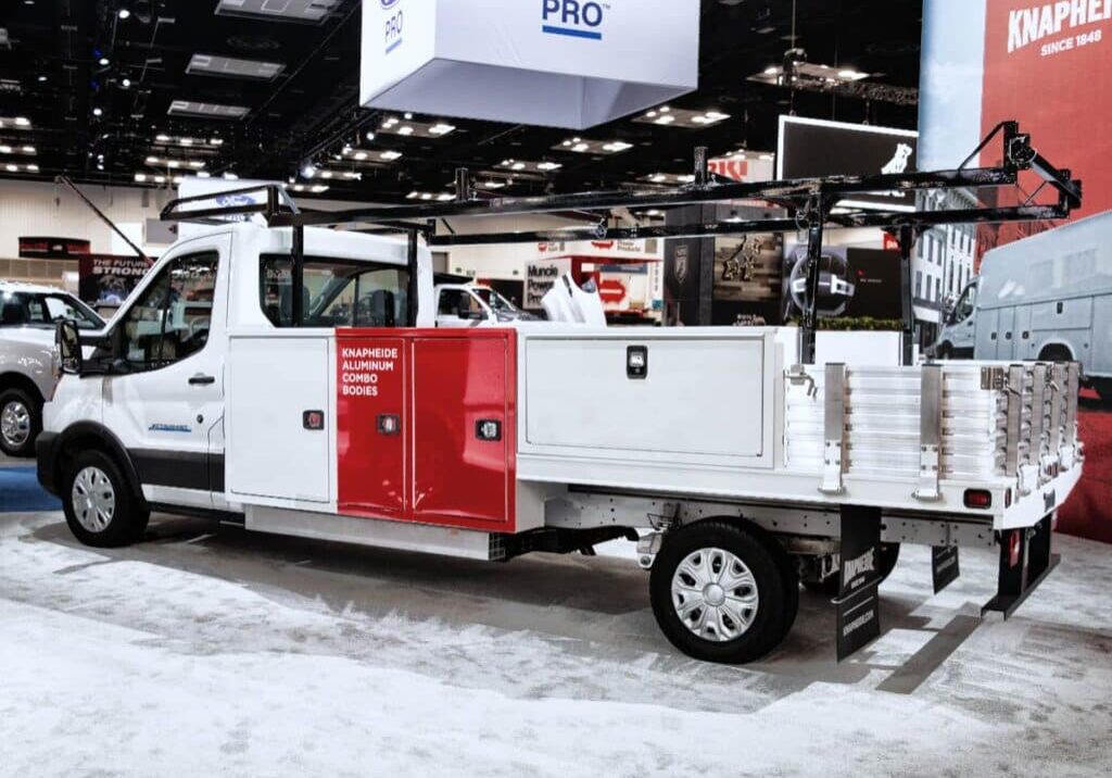 Knapheide Aluminum Combo Truck Body On Ford E Transit At NTEA Work Truck Show 2025