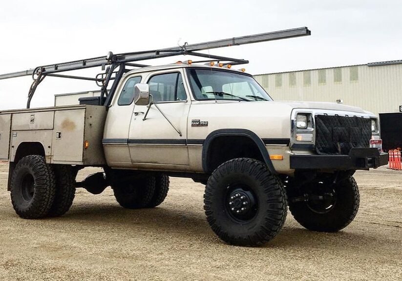 modern timber vintage knapheide service truck