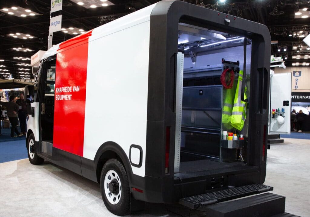 New Knapheide Van Equipment In The Chevy BrighDrop NTEA Work Truck Show 2025 Rear Angle