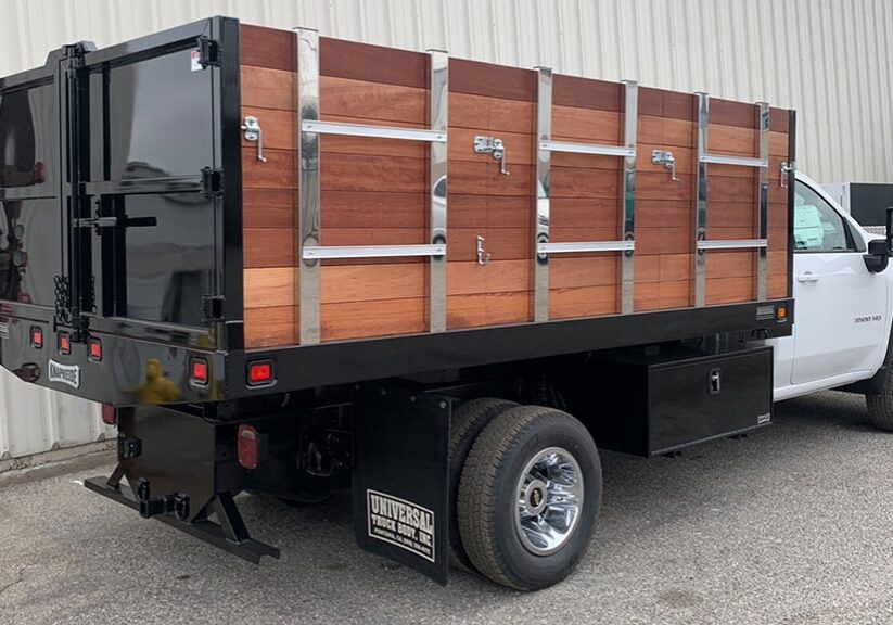 platform truck body with wood sides