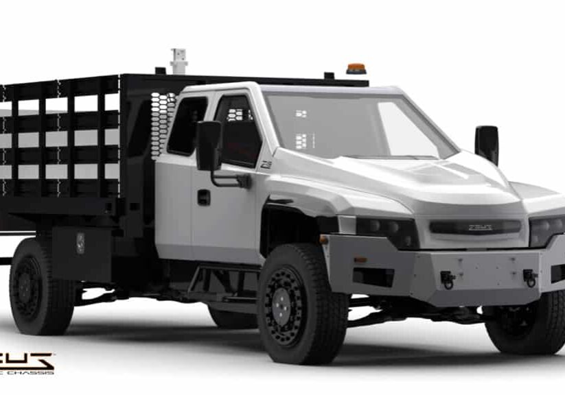zeus electric chassis with knapheide stake body