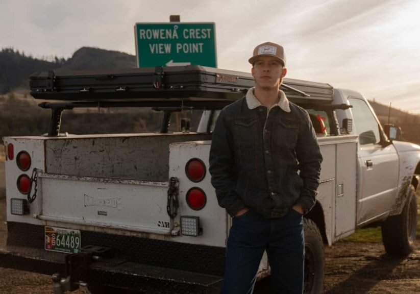 Noakea Bean standing in front of his Knapheide Service Body